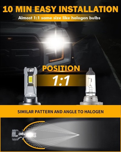 AUXBEAM Canbus H7 LED Scheinwerfer Fern-/Abblendlicht Glühbirnen 24000LM 6000K 110W weiß 2 STCK. - Bild 6 von 12
