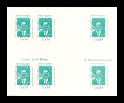 Liberia 1999 Italy President Romano Prodi Set x3 Imperf Bloc MNH - Picture 3 of 4