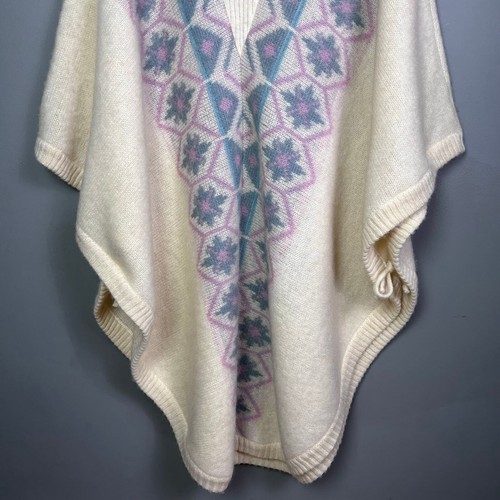 Icewear Pullover Poncho OS Vintage Wolle Kapuze Nordic Iceland Fair Isle oversized - Bild 14 von 14