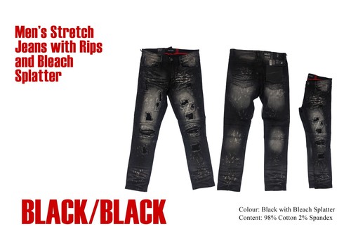Men's MAKOBI RIPPIED STRETCH JEANS - REGULAR SIZES BIG MEN SIZES up to size 54 - Picture 10 of 11