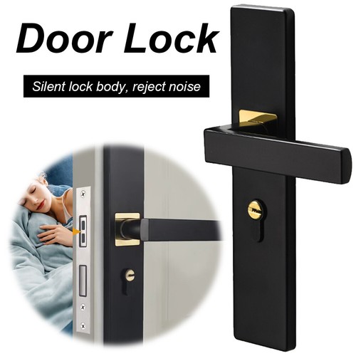 Mute Door Lock with Keys Security Entrance Door Handle Lock for Bedroom Bathroom - Picture 2 of 12