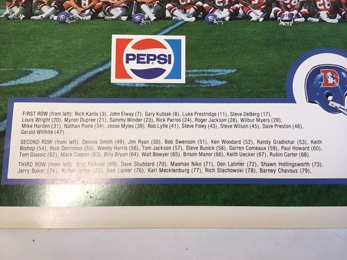 1983 DENVER BRONCO'S TEAM PHOTO POSTER JOHN ELWAY ROOKIE RC RARE! - Foto 3 di 17
