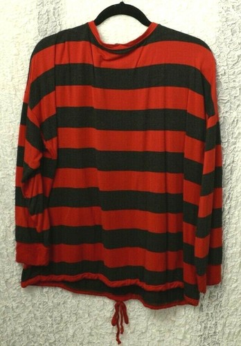 Kensie Womens Top Long Sleeve Red Gray Drawstring Waist Pockets Size XXL - Picture 5 of 6