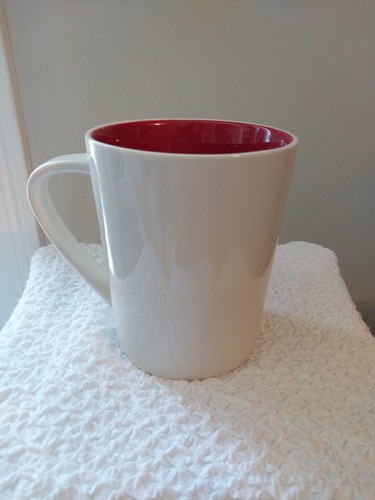 Etikett Übergroßer Becher weiß außen rot innen Katzendesign RAR* - Bild 3 von 5