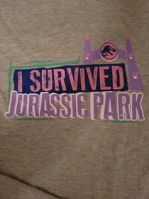 I Survived Jurassic Park 3XL Shirt Souvenir Style Gray Zavvi Zbox