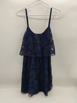 My Michelle Tunic / Dress sz L Navy blue with ruffle Boho Lace | eBay My Michelle Tunic / Dress sz L Navy blue with ruffle Boho Lace | eBay