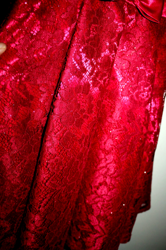 Jona Michelle Big Girl's Elegant Velvet Twinkling Lace Fanciful Dress- size 8 - Picture 5 of 9