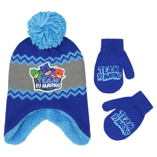 E-One Toddler Winter Hat and Kids Mitten or glove Set, PJ Masks Beanie Age 2-7 - Picture 20 of 39