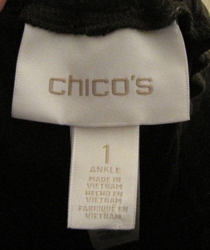 Chico's 1 (M) Dark Brown Slinky Jogger Pull On Ankle Pants Stretch - Picture 3 of 3