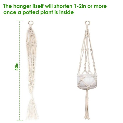 2x Macrame Plant Hangers Hanging Planters 4 Legs Natural Cotton Rope Hangers - Picture 14 of 14