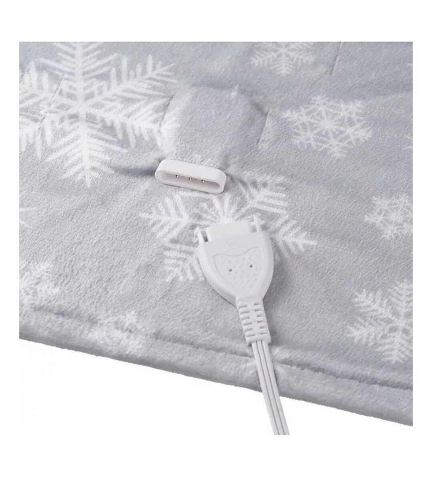 Brookstone® NAP® Heated Throw in Grey Snowflake eBay