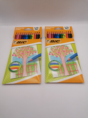 Bic Buntstifte Für Kinder 12 verschiedene Farben 2x12 Set Doppelpack 2x12er Bunt