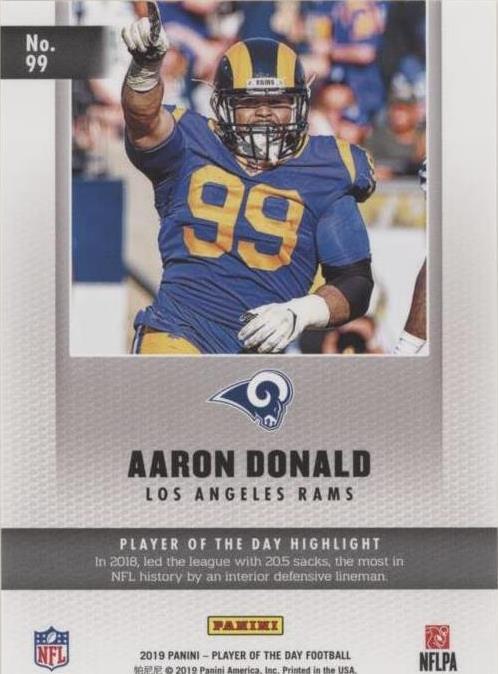 2019 Panini Player of the Day Aaron Donald #99