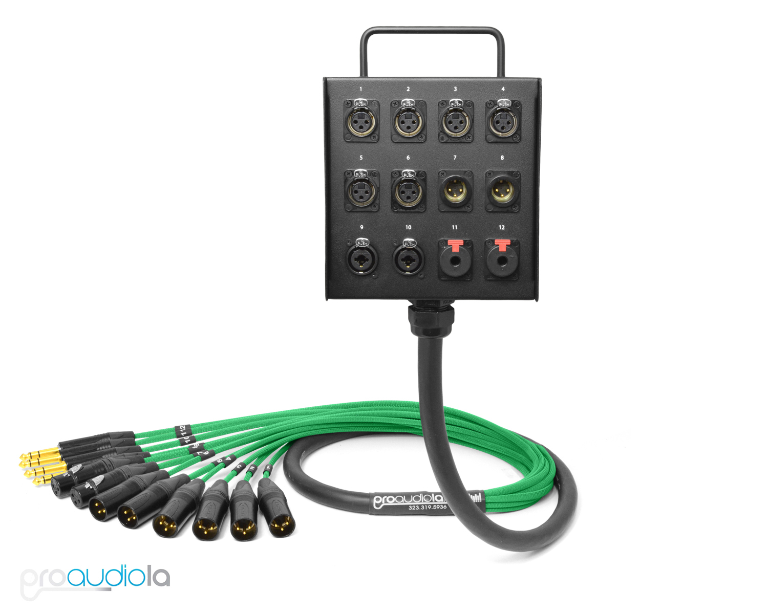 12 Channel Custom Mogami Studio Muro Stage Scatola Neutrik oro verde 22.9m 12 Channel Custom Mogami Studio Muro Stage Scatola Neutrik oro verde 22.9m