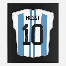 Framed Messi Signed Shirt, Argentina 2022 FIFA World Cup [Lite]
