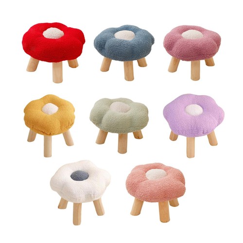 Foot Rest with Wooden Legs Soft Small Foot Stool for Entryway Bedside Bedroom - Imagen 2 de 59