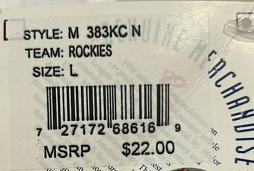 Majestic Youth Colorado Rockies Double Layered Collar T-Shirt, White, Large - Picture 5 of 5