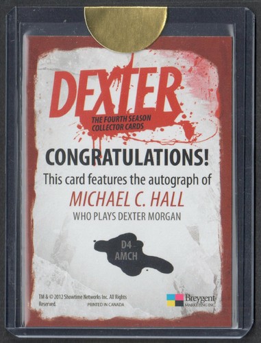 DEXTER SEASON 4 (Breygent) UNSIGNED VERSION AUTOGRAPH CARD of MICHAEL C. HALL - Picture 2 of 3
