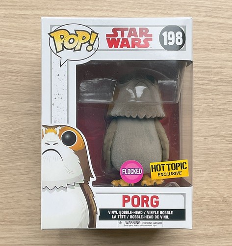 Funko Pop Star Wars The Last Jedi Porg Flocked #198 + Free Protector