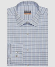 56 Van Heusen Mens Blue Regular-Fit Stain Shield Dress Shirt Size 16-16.5 32/33