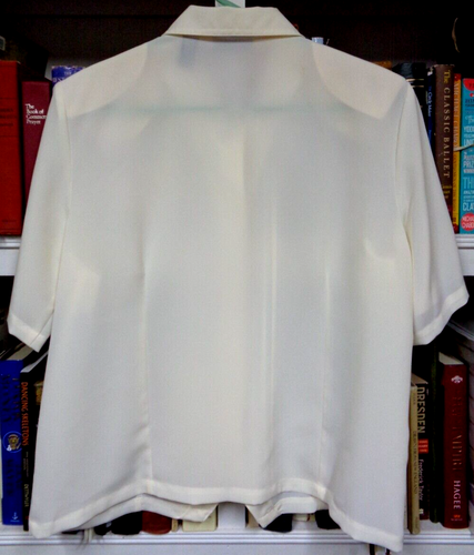 Women's KAREN SCOTT Style 12316 Color Cream G7597 Size L Button Up Blouse Shirt - Picture 6 of 7