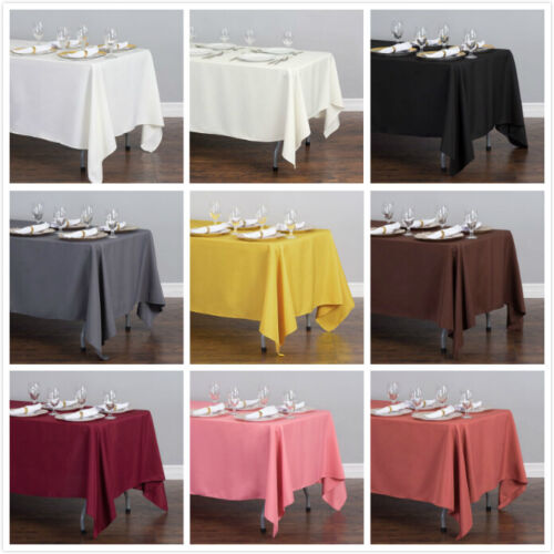1/10 Pk 70 X120 in. Rectangular Polyester Tablecloth Wedding Party Event Banquet - Picture 2 of 60
