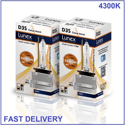 2 x D3S LUNEX XENON HID BULBS compatible with 66340 9285304244 CM 4300K