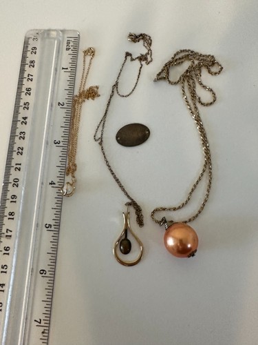 Vtg 1/20th 12k gold plated necklaces Chain Pendant Faux Pearl charm 4 pc - Picture 11 of 11