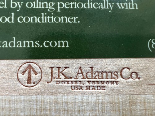 JK Adams Vermont Birch Wood Chunk Counter Cutting Board Trivet Square Rooster 10 - Picture 5 of 10