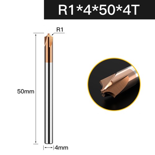 R0.5-R6 Angle Carbide End Mill 2-4 Flutes Tungsten Steel Milling Cutter HRC55° - Picture 30 of 43
