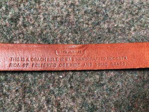 VINTAGE WOMANS L COACH BLACK BELT BRASS BUCKLE 8542 - Picture 3 of 9