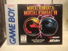 MORTAL KOMBAT I & II Nintendo GAME BOY System Instruction Manual Booklet *ONLY*