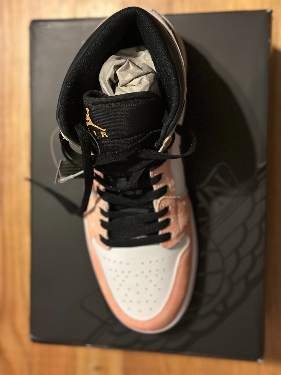 jordan 1 mid black mocha peach