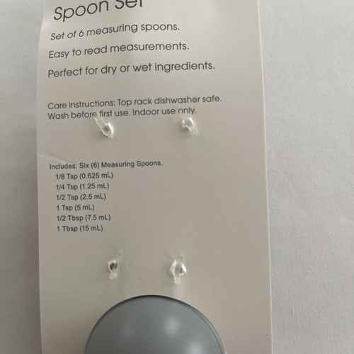 Everyday Living 6-Piece Measuring Spoon Set / Gray Color New Original Package - Picture 7 of 10