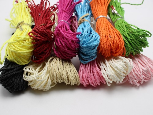 100 Meters Mixed Color Mulberry Paper String Cord Twine Craft Floristry 10 Color - Picture 2 of 5