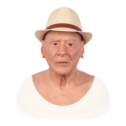 Tocado realista de silicona KnowU para anciano mascarada película de Halloween - Imagen 2 de 11