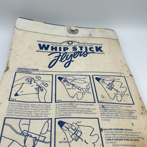 Vintage Whip Stick Flyers 1988 Galoob Stunt Gliders Sealed 7544 toy plane NOS - Picture 7 of 8