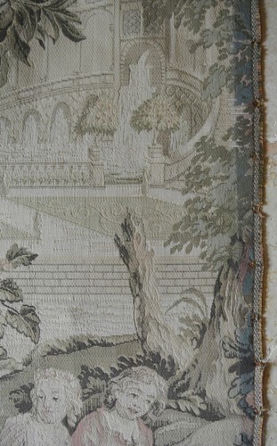 Vintage French Tapestry Aubusson Wall Hanging Romantic Music Scene 85" x 34" - Picture 15 of 17