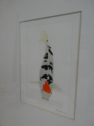 Japanese Koi Watercolor Print 16" x 20" Framed Signed by Artist G. Zuniga 2010 - Picture 7 of 8