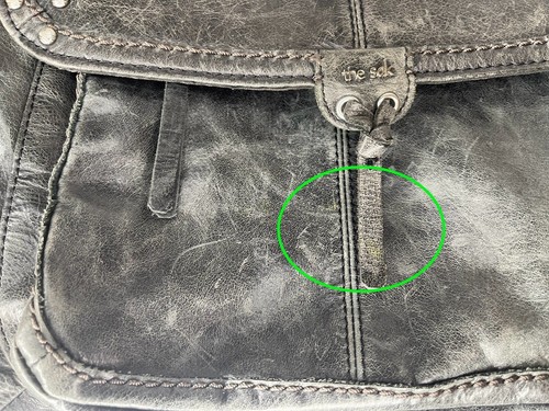 The Sak Women's Ventura Convertible Black Distressed Leather Crossbody Backpack - Picture 9 of 11