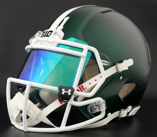 MICHIGAN STATE SPARTANS Gameday REPLICA Football Helmet w/ UA GREEN Eye Shield - Picture 3 of 3