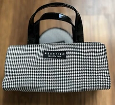 Kenneth Cole Reaction Black & White Mini Duffle Purse Clutch With Pouch 8"Long