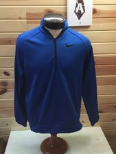 Nike Running Pullover Jacket Men M Blue Quarter Zip