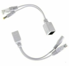 1 Pair Power Over Ethernet Passive POE RJ45 Injector Splitter Adapter Cable Kit