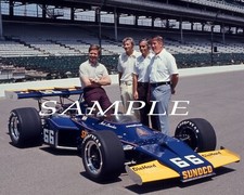 MARK DONOHUE 1972 #66 SUNOCO INDY 500 TEAM SHOT 8X10 GLOSSY PHOTO #E2