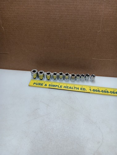 snap on socket set SAE 3/8 Drive 12point Used 11pc - Foto 13 di 13