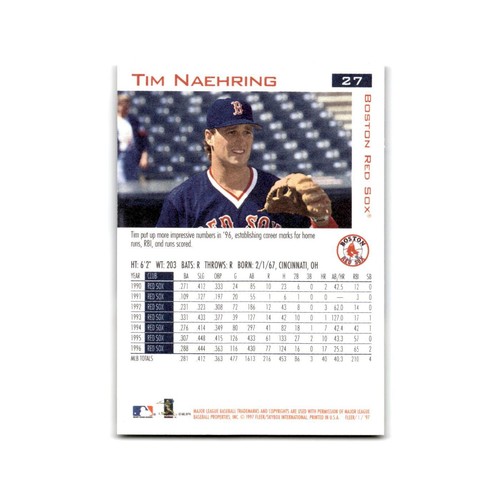 Tim Naehring 1997 Fleer #27 Boston Red Sox Baseball Card NM - Picture 2 of 3