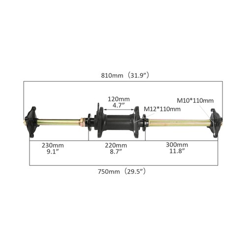 Kit Assale Posteriore 32'' 810mm per GY6 150cc ATV Go Kart Quad Taotao Coolster Buggy - Foto 8 di 22