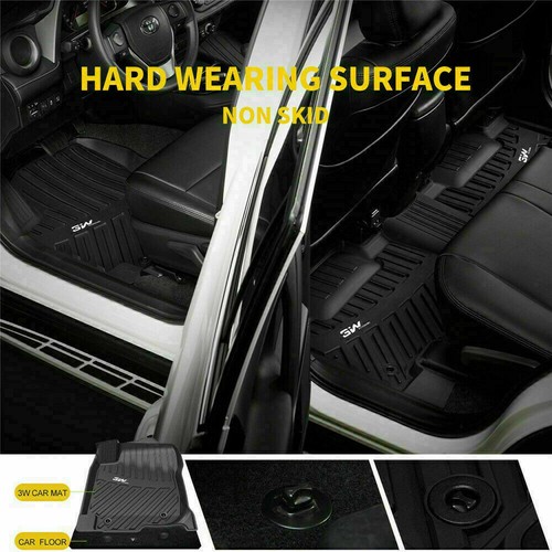 3W Floor Mats Protector for Lincoln MKX 2016-2018 Custom Fit All Weather Black - Picture 7 of 10