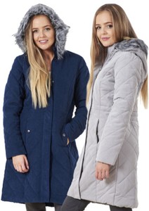 Ladies Quilted Hooded Warm Coat Winter Outerwear Fur Jacket Parka Rr6Rn0q